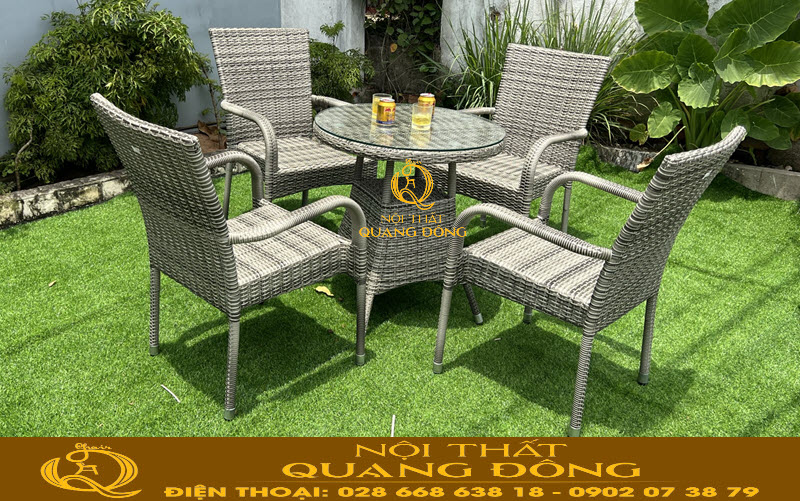 Bộ bàn ghế sân vườn cafe đơn giản tiện nghi QD-2039