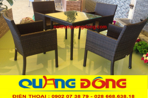 bàn ghế nhựa giả mây QD-198 được sản xuất chất lượng dựa trên các nguyên liệu hàng đầu Việt Nam