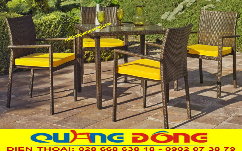 Bàn ghế giả mây QD-324|Bàn ghế sân vườn Bàn ghế nhựa giả mây dành cho không gian của bạn sân vườn, ngoài trời, chất lượng cao.