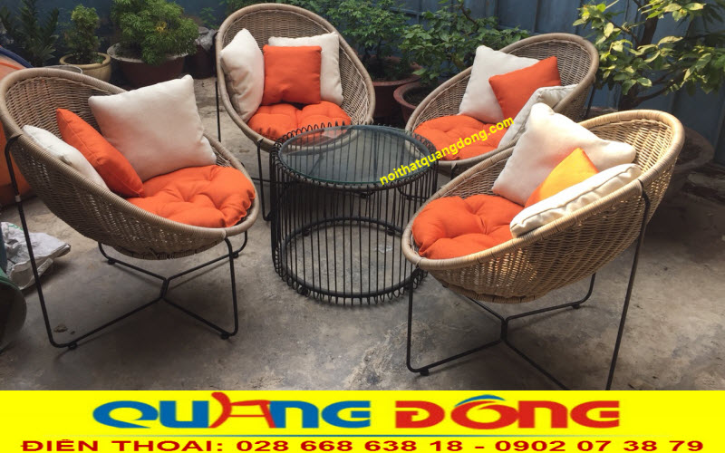 B&agrave;n ghế m&acirc;y nhựa giả m&acirc;y QD-2045 đan m&acirc;y nhựa sợi tr&ograve;n cao cấp, thiết kế đẹp, chất lượng cao, b&agrave;n ghế m&acirc;y nhựa cao cấp. thiết kế đẹp.