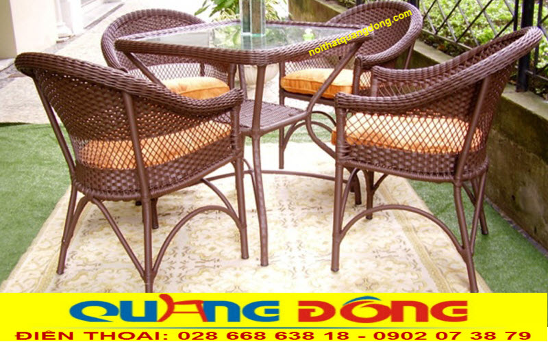 B&agrave;n ghế nhựa giả m&acirc;y QD-2046 m&agrave;u sắc đẹp, chất lượng cao, đan m&acirc;y nhựa cao cấp. gi&aacute; tốt.