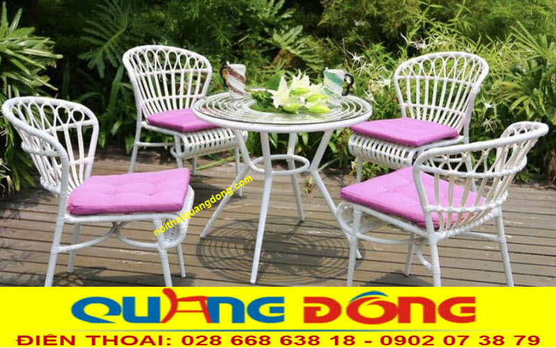 B&agrave;n ghế nhựa giả m&acirc;y QD-271, b&agrave;n ghế s&acirc;n vườn đan m&acirc;y nhựa, độ bền cao, thiết kế đẹp, chất lượng cao.