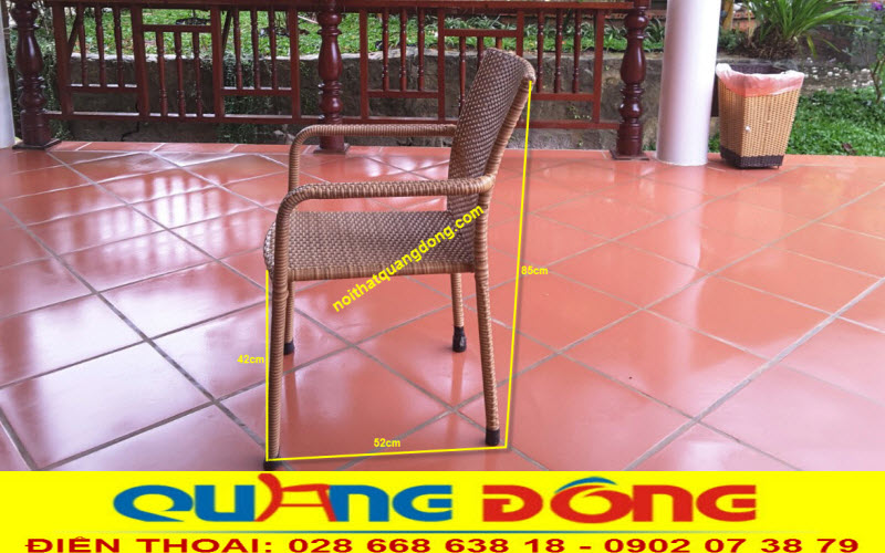 Quy cách ghế giả mây QD-326 Kích thước mẫu ghế giả mây QD-326