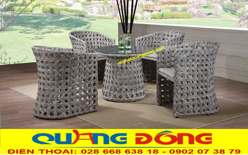 Bàn ghế giả mây QD-354|Bàn ghế nội, ngoại thất. Bàn ghế giả mây qd-354 là mẫu bàn ghế mây nhựa dành cho không gian của bạn, thiết kế đẹp, đan thủ công mây nhựa kiểu mắt cáo.