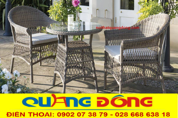 ghế mây nhựa sân vườn|Bàn ghế giả mây Bàn ghế nhựa giả mây QD-390 đẹp cho sân vườn nhà, khách sạn, resort, đan cazo, màu sắc đẹp.