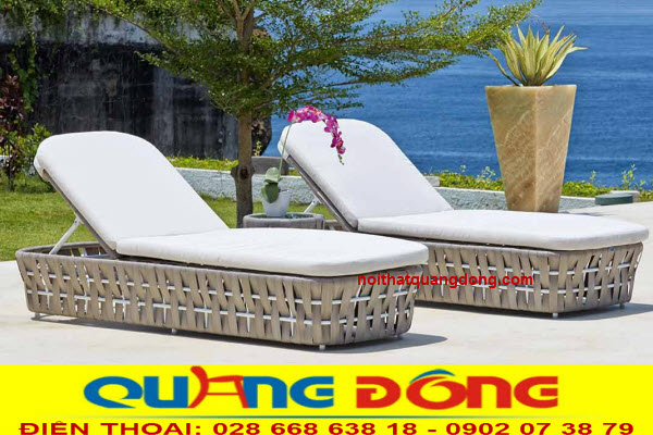 Ghế nằm hồ bơi QD-1246|ghế tắm nắng thiết kế với sợi nhựa bản lớn. Ghế nằm hồ bơi giả mây QD-1240 thiết kế sử dụng sợi nhựa mây bản lớn, màu đẹp, phá cách và trẻ trung.