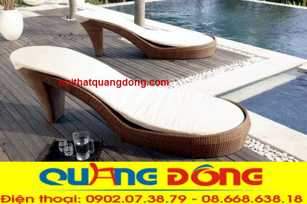 Ghế hồ bơi QD-571|ghế nằm tắm hồ bơi thiết kế đẹp, độc. lạ. Ghế nằm hồ bơi giả mây QD-571 hình chiếc guốc, đẹp, mới độc đáo, sáng tạo.