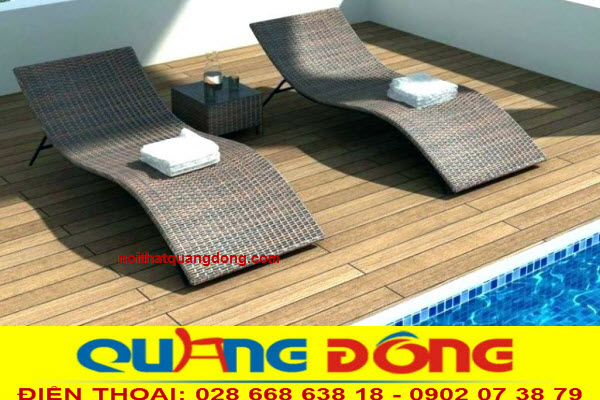 Ghế nằm hồ bơi nhựa giả m&acirc;y QD-678 c&oacute; độ bền cao, kiểu ghế kh&ocirc;ng tay được ưa chuộng hiện nay.