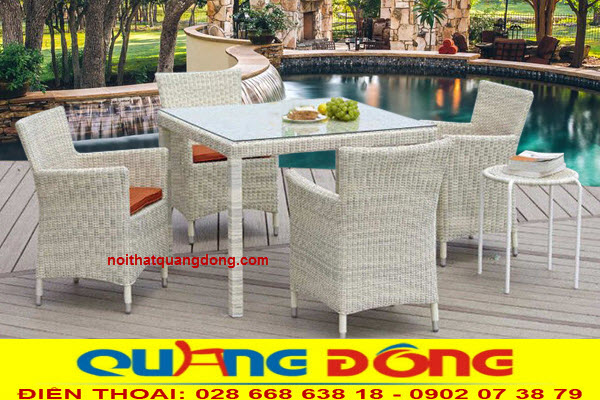 Bàn ghế giả mây QD - 2018