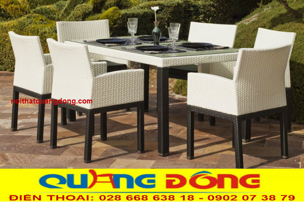 Bàn ghế giả mây QD - 2024