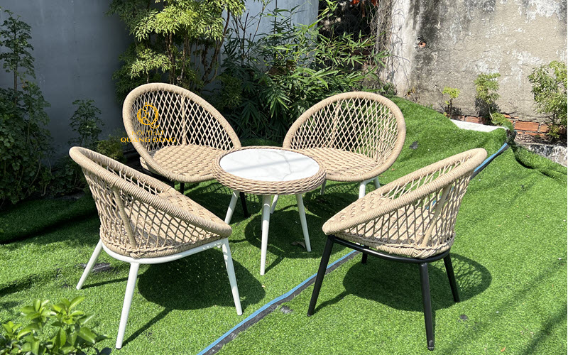 Bàn ghế giả mây QD-2109