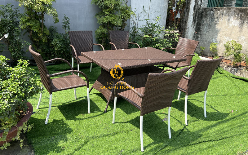 Bàn ghế giả mây QD-2113