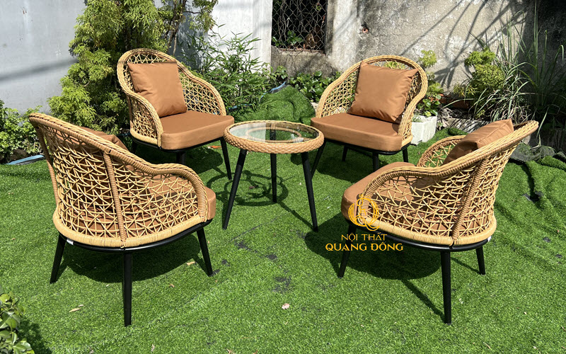 Bàn ghế giả mây QD-2114
