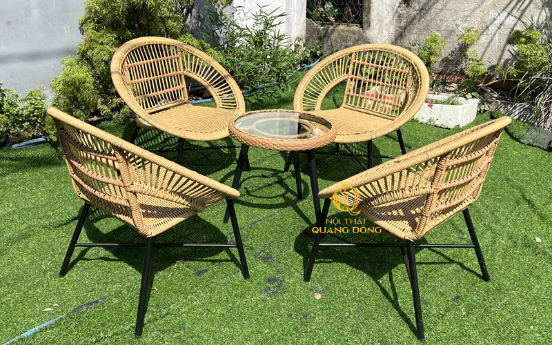 Bàn ghế giả mây QD-2115