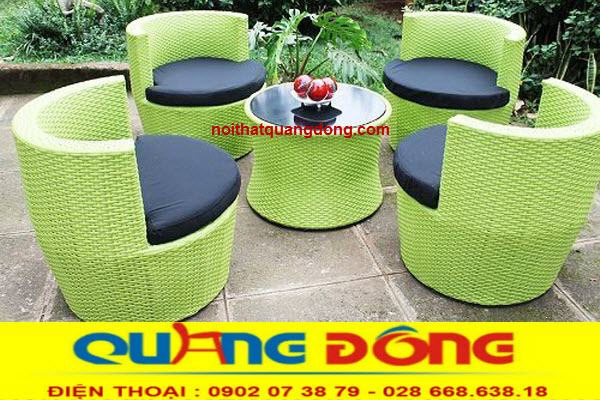 bàn ghế giả mây QD - 367