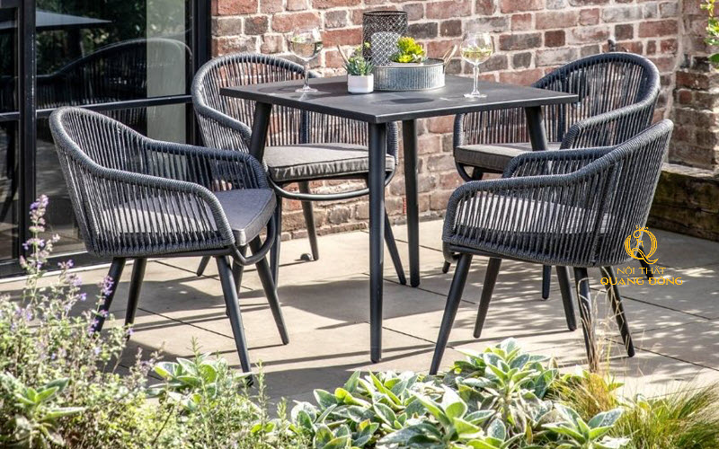 bàn ghế giả mây QD - 373