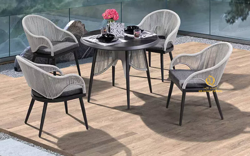 Bàn ghế giả mây QD - 376