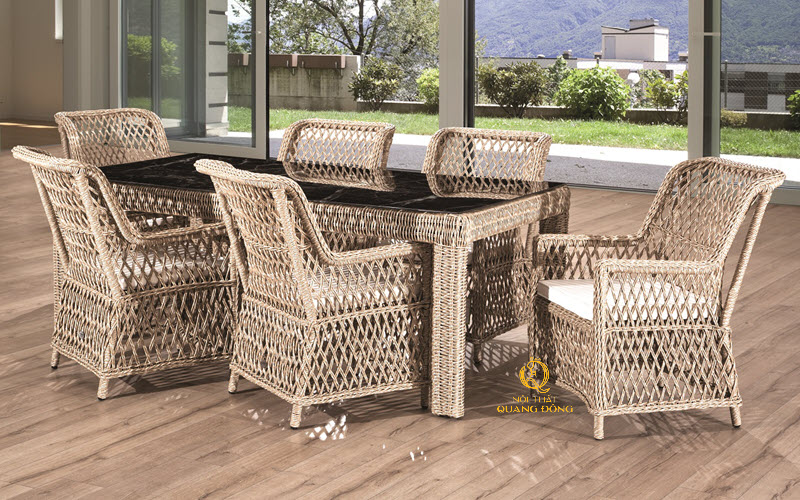 Bàn ghế giả mây QD - 379