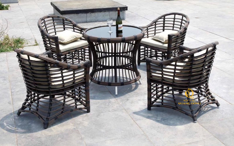 Bàn ghế giả mây QD - 383