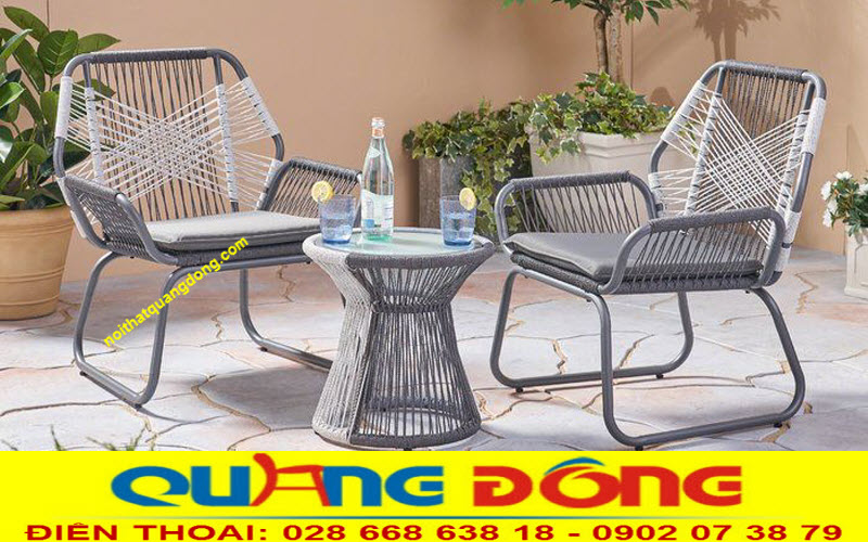 Bàn ghế giả mây QD - 388