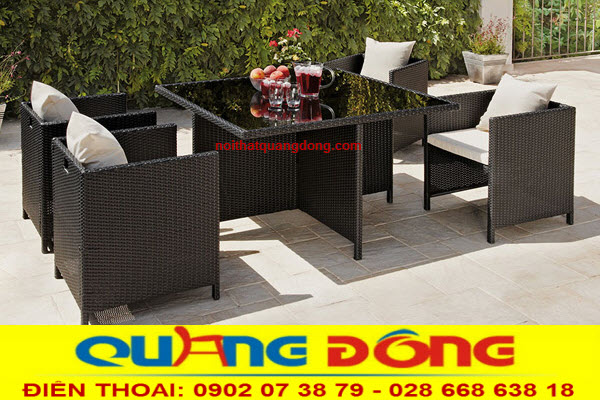 Bàn ghế giả mây QD - 391