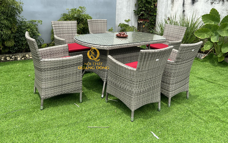 Bàn ghế giả mây QD - 393