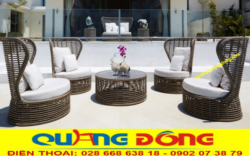 Bàn ghế giả mây QD - 394