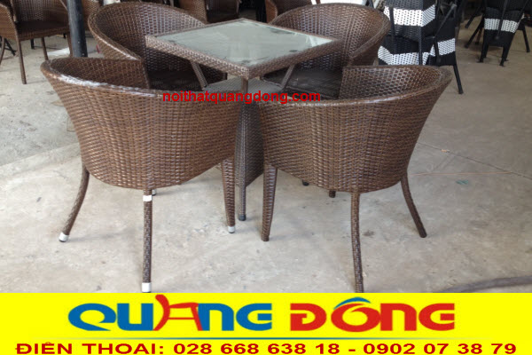 Bàn ghế giả mây QD - 395