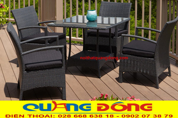 Bàn ghế giả mây QD - 396