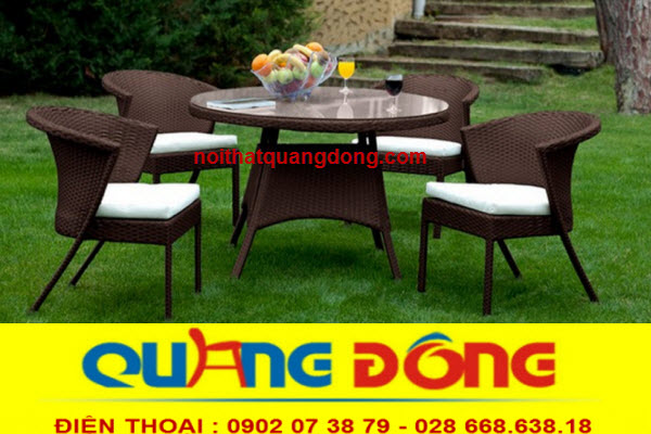 bàn ghế giả mây QD-327