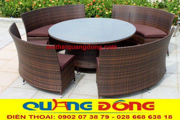 Sofa giả mây QD-603|Sofa phòng khách|sofa ngoài trời Bạn có thể thiết kế sofa mây nhựa cho phòng khách, sân vườn và có thể làm bàn ăn lý tưởng cho cả gia đình.