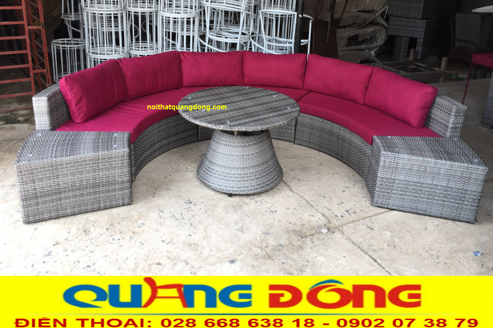 Sofa nhựa giả mây dành cho phòng, sân vườn, ngoài trời, thiết kế đẹp, chất lượng cao.