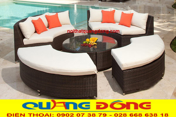 B&agrave;n ghế sofa tr&ograve;n nhựa giả m&acirc;y QD-628, thiết kế đẹp, chất lượng cao, đan m&acirc;y nhựa cao cấp, thiết kế ấn tượng.