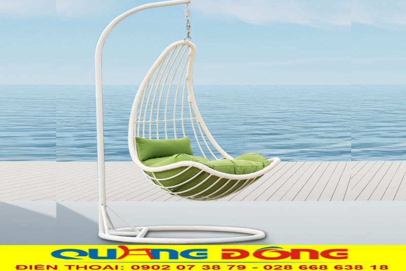 X&iacute;ch đu m&acirc;y nhựa QD-400 đan nhựa giả m&acirc;y cao cấp kh&aacute;ng tia UV, tia cực t&iacute;m